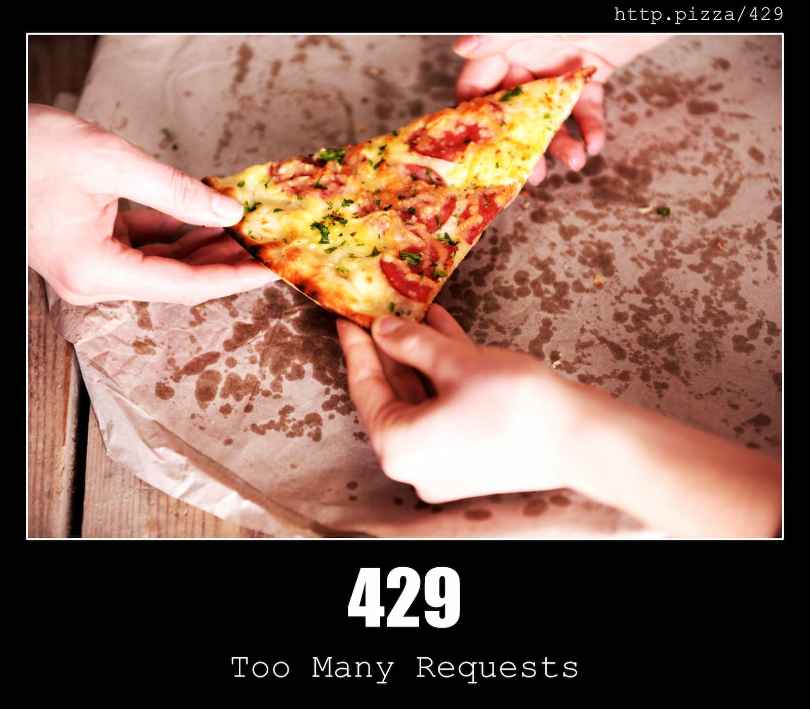 HTTP Status Code 429 Too Many Requests & Pizzas