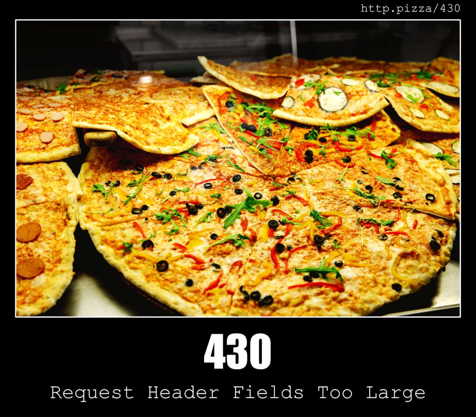 HTTP Status Code 430 Request Header Fields Too Large & Pizzas