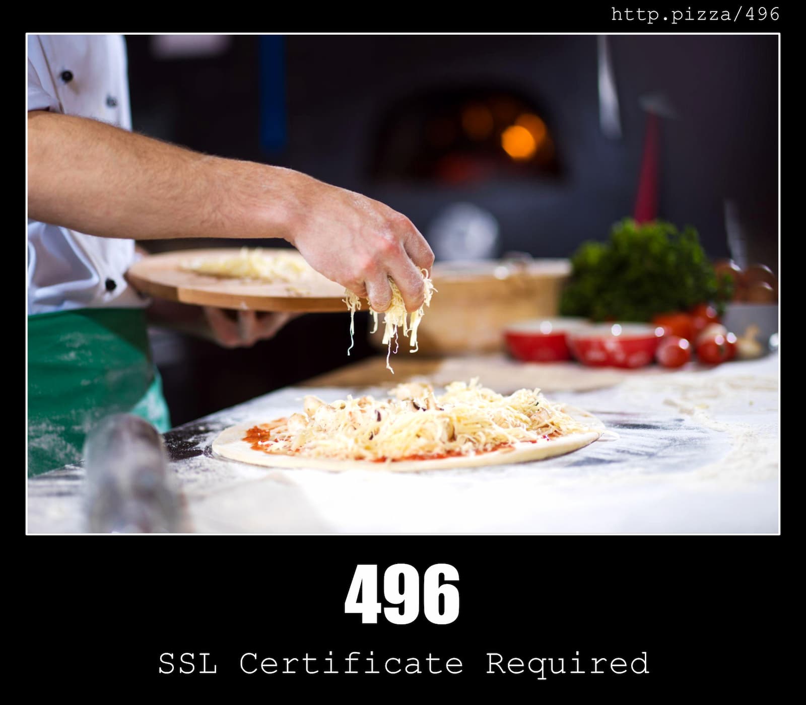 HTTP Status Code 496 SSL Certificate Required & Pizzas