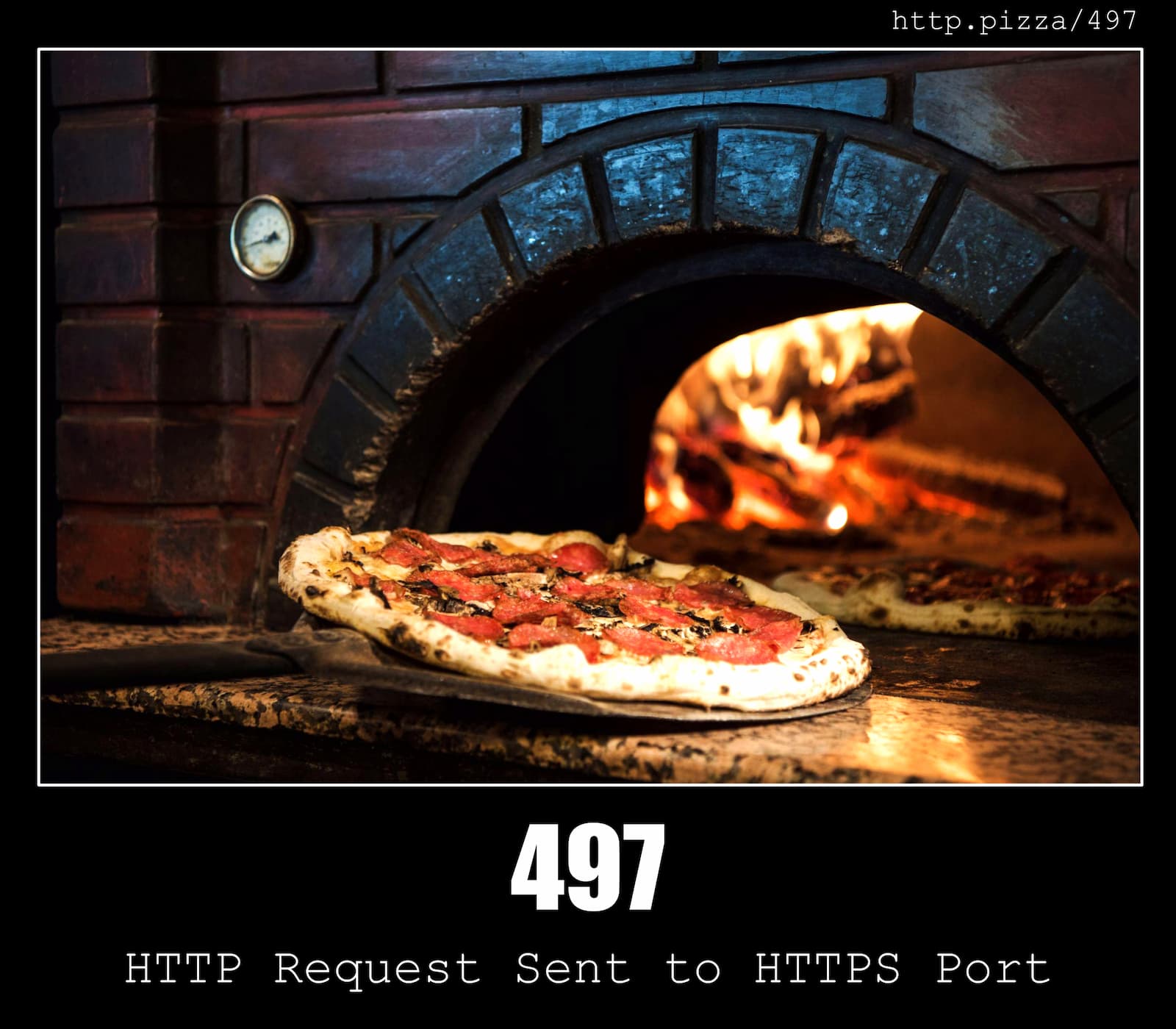 HTTP Status Code 497 HTTP Request Sent to HTTPS Port & Pizzas