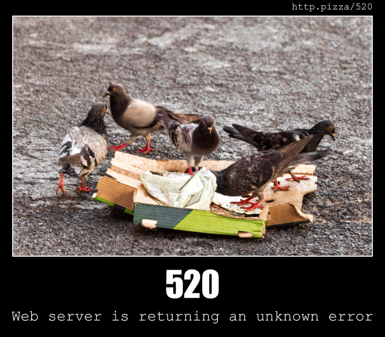 HTTP Status Code 520 Web server is returning an unknown error & Pizzas