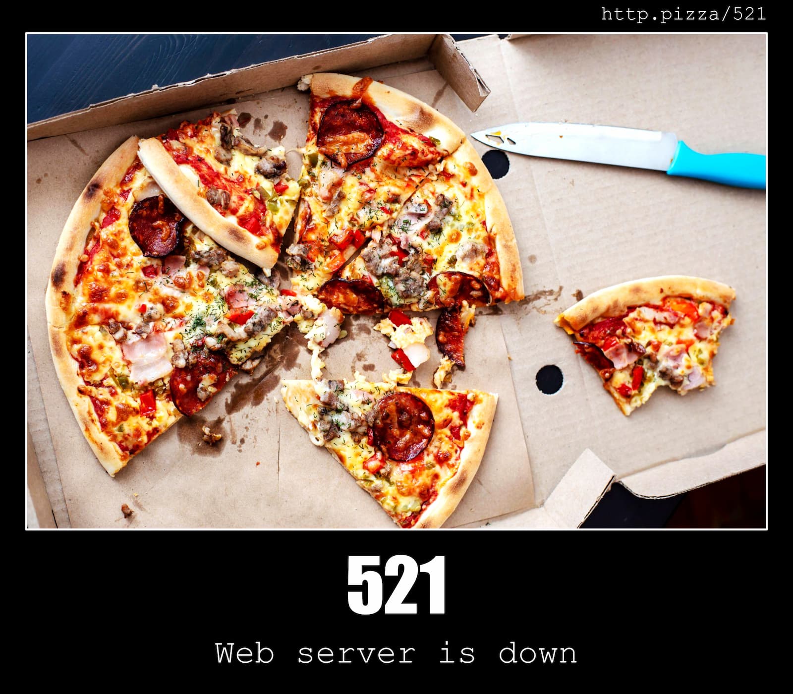 HTTP Status Code 521 Web server is down & Pizzas