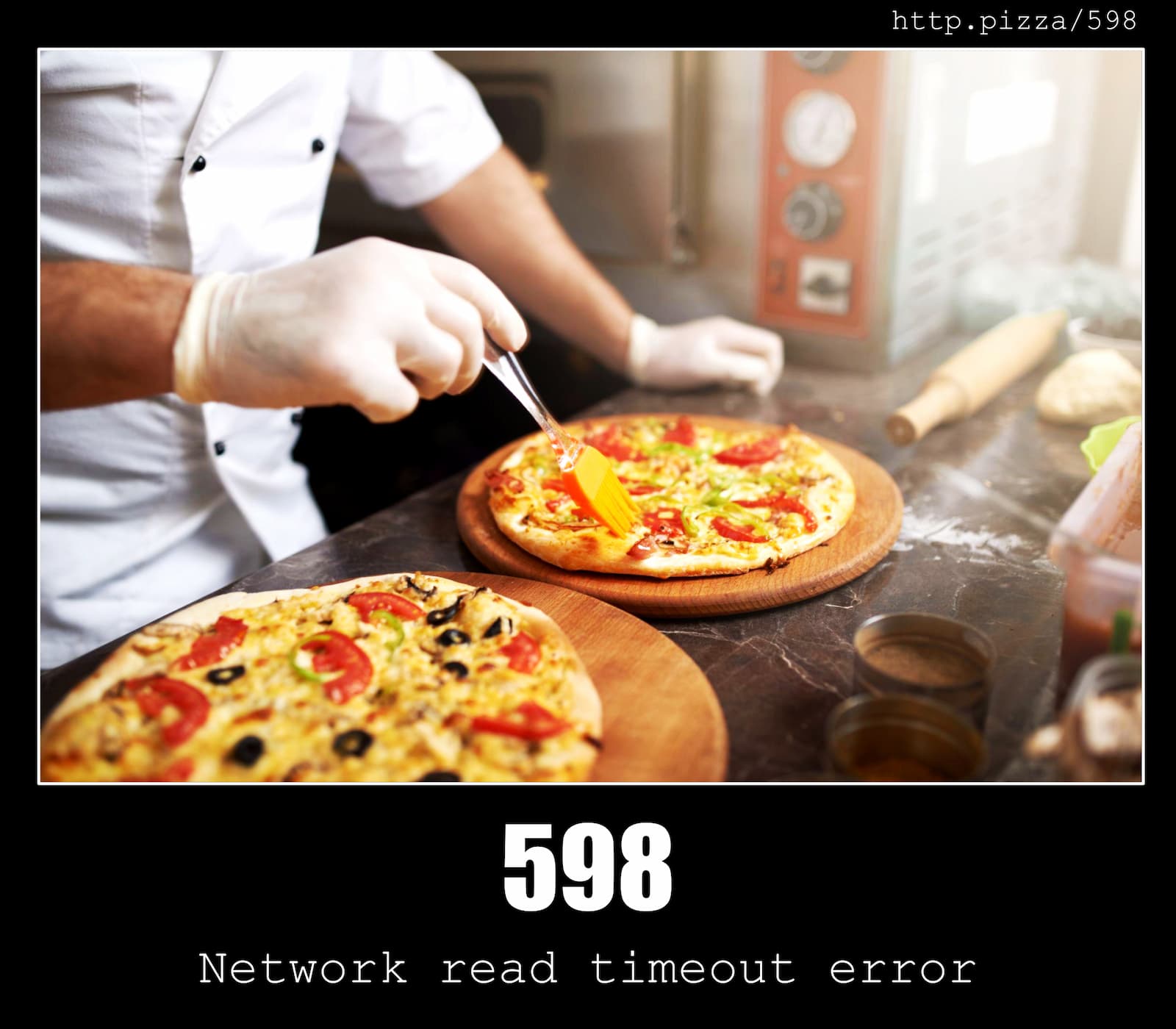 HTTP Status Code 598 Network read timeout error & Pizzas