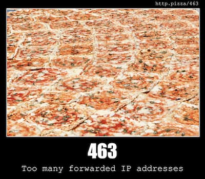 463 Too many forwarded IP addresses & Pizzas