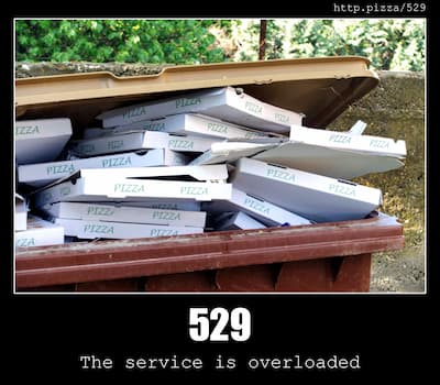 529 The service is overloaded & Pizzas